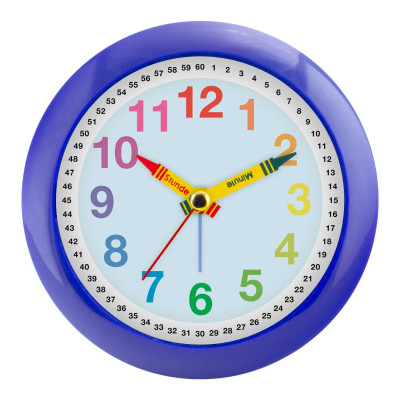 Quartz alarm clock children multicolor,with light & snooze