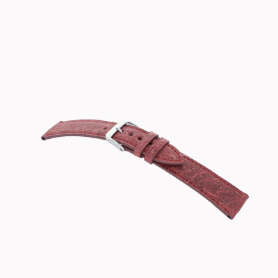 Bracelet cuir Cisano 24mm rouge crêpe végétalien