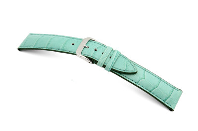 Bracelet cuir Jackson 22mm turquoise avec gaufrage alligator