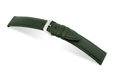 SELVA bracelet en cuir pour changer facilement 18mm vert forêt avec couture - MADE IN GERMANY