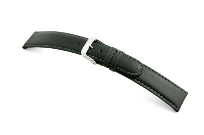 Bracelet cuir Phoenix 22mm vert forêt lisse