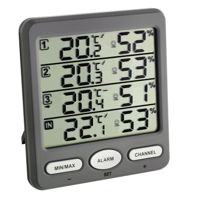 Wireless thermo-hygrometer with 3 transmitters CLIMATE MONITOR