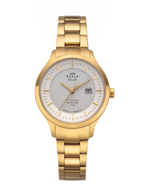 Uhren Manufaktur Ruhla - Armbanduhr Solar Ø 30mm Titan, gold