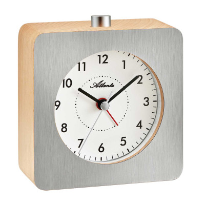 Atlanta 3141/19 quartz alarm clock silver / brown