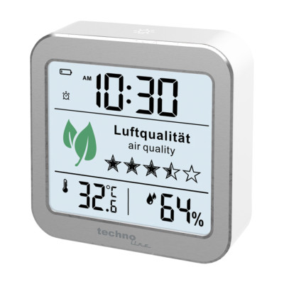 Air quality monitor with quartz clock
