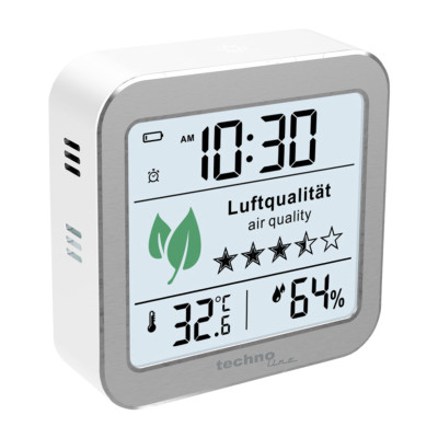 Luftgüte-Monitor mit Quarzuhr