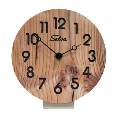 SELVA quartz table clock truffle oak