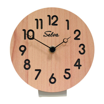 SELVA radio-controlled table clock beech heartwood