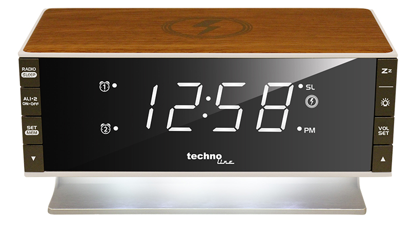 Technoline Radio Alarm Clock With Qi, Modern Alarm Clock Radio