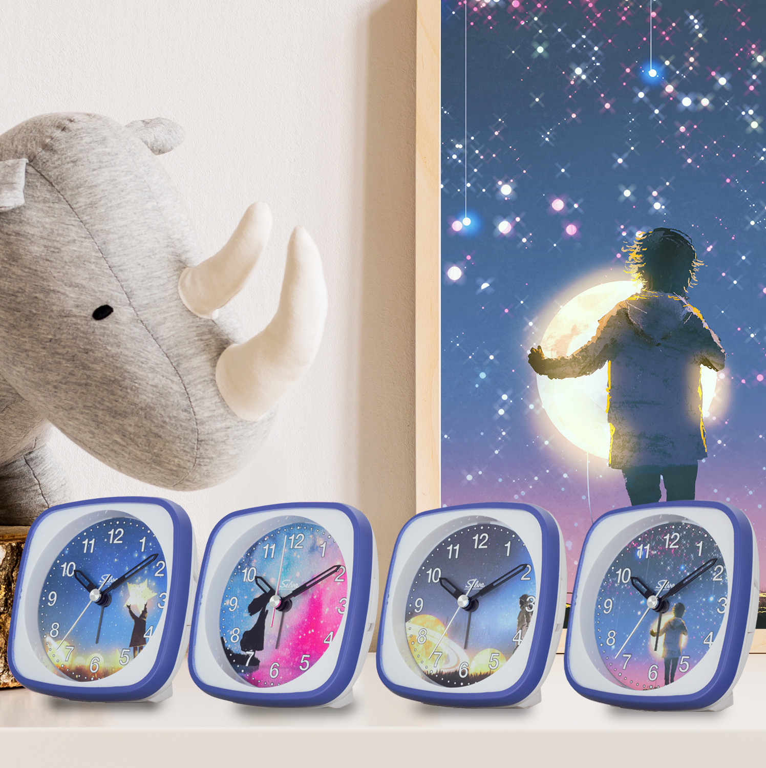 Réveil à quartz pour enfants, avec licorne, seconde rampante chez Selva  Online