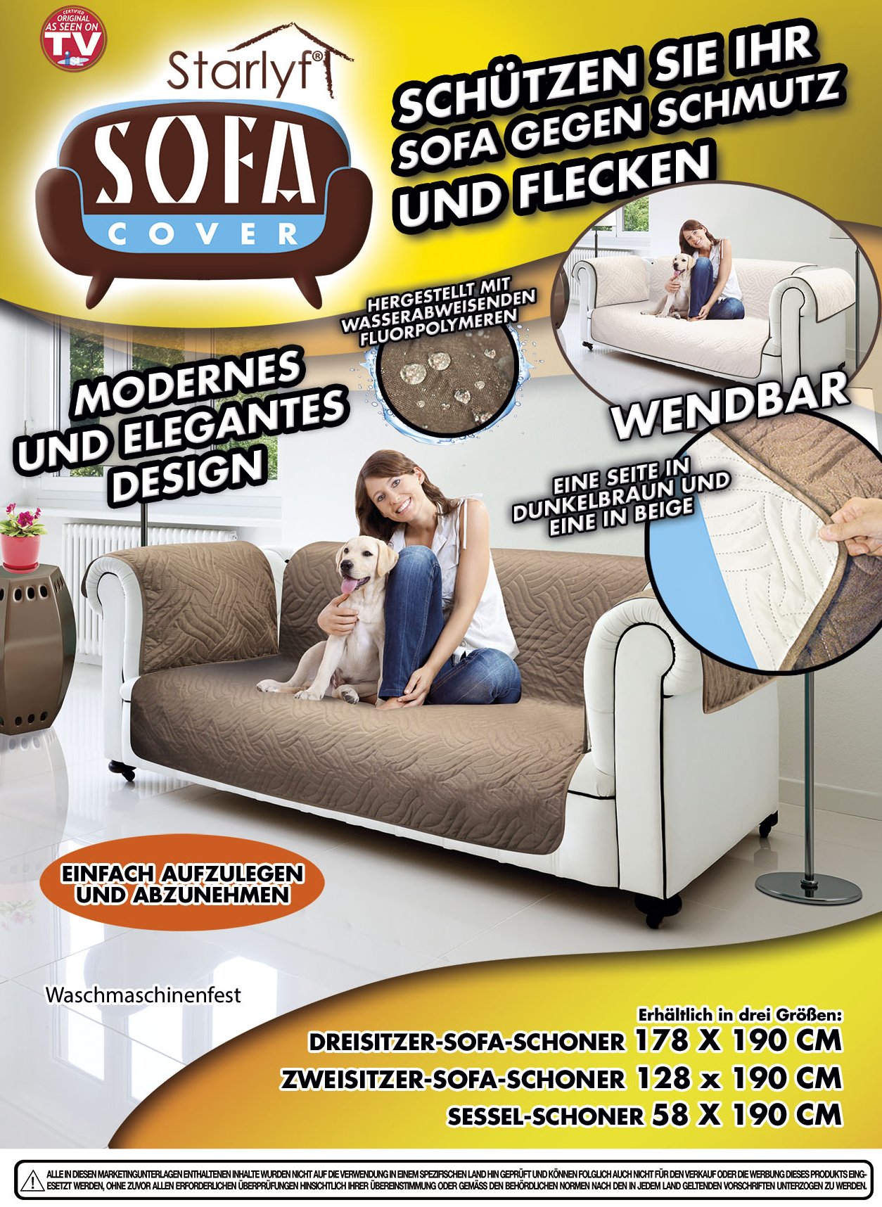 Sofa Cover Protection Against Dirt And Stains Brown For 1 Seater At Selva Online