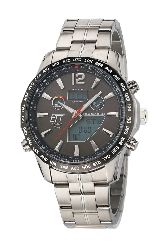 Eco Tech Time Solar Drive Radio Controlled Discovery Men's Watch - EGS -11477-21M at Selva Online
