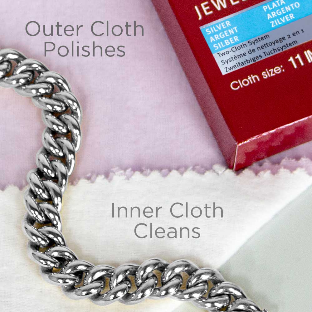 Connoisseurs 2 Part Silver Jewelry Polishing Cloth 11 by 14